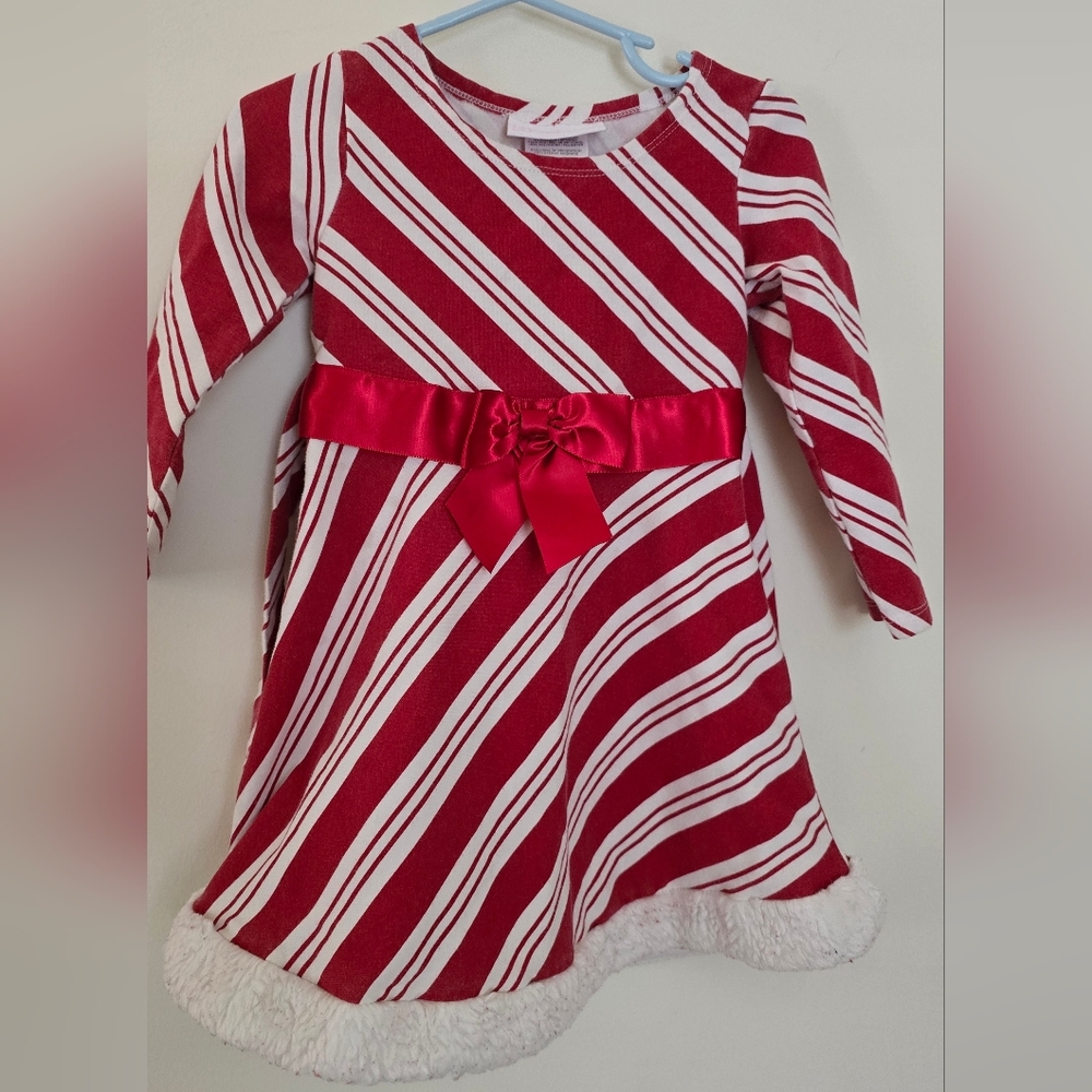 Bonnie Baby Red and White Striped Dress